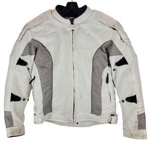 CORTECH LRX Jacket Womens Small White Gray Full Zip Motorcycle Quilted Liner